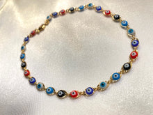 Load image into Gallery viewer, Colorful Evil Eye Anklet