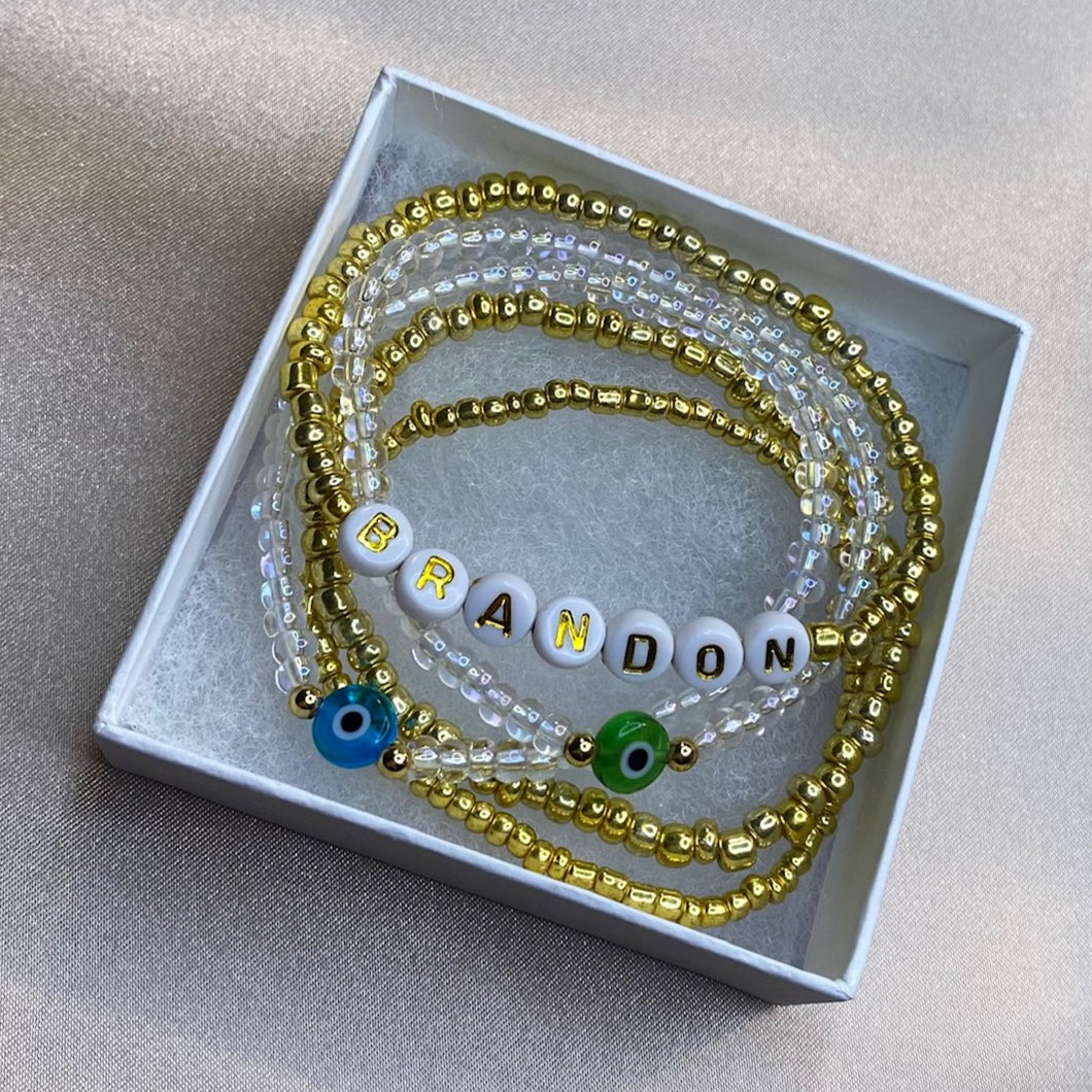 Custom Name Bracelet Set