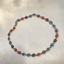 Load image into Gallery viewer, Colorful Evil Eye Anklet
